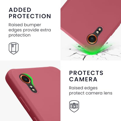 kwmobile Case Compatible with Samsung Galaxy Xcover7 Case - Soft Slim Protective TPU Silicone Cover - Dark Rose - color: Dark Rose
