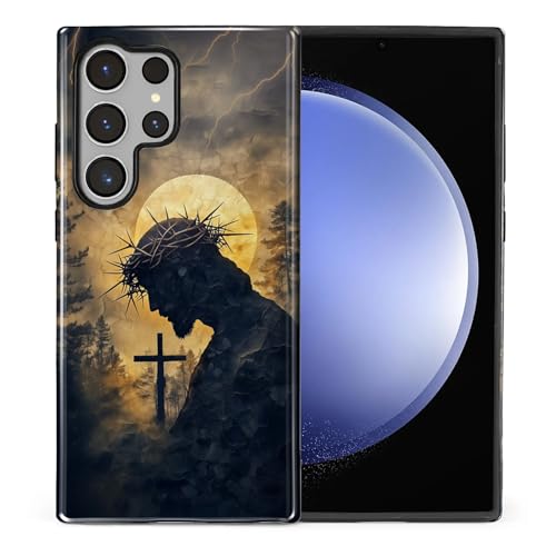 CARLOCA Case for Samsung Galaxy S23 Ultra,Faith Inspired Christians Scripture Design Hybrid Dual Protection Soft TPU + Hard PC,Shockproof Anti-Scratch Cover Men Women Stylish Protective Phone Case - color: Faith Inspired Christians Scripture, size: Galaxy