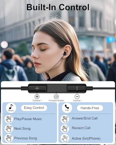 Wired Earbuds, 3.5mm Jack Headphones Wired, in-Ear Apple Earphones with Mic