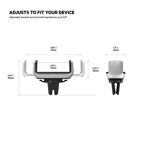 Belkin Car Vent Mount, Black and Silver, Phone Stand for iPhones, Samsungs, LGs & Most Smartphones, Adjustable to Fit 5.5-Inch Screens - style: Car Vent Mount