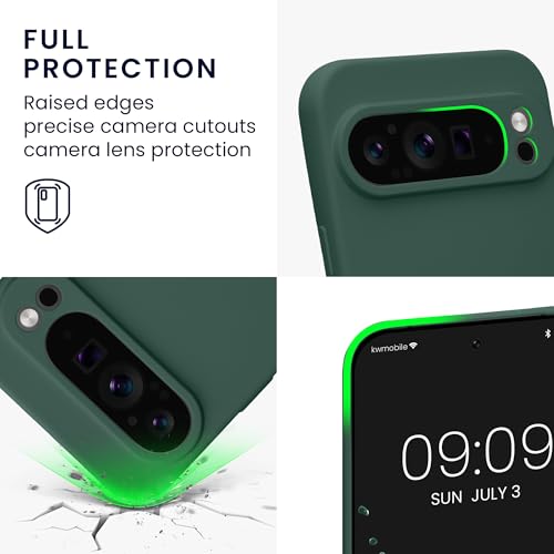 kwmobile Case Compatible with Google Pixel 9 Pro XL Case - Protective Slim TPU Cover with Soft Matte Finish - Moss Green - color: moss green