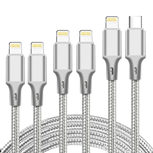 USB C to Lightning Cable, 5 Pack iPhone Charger PD Fast Charging Cord（Gray） - color: Gray, style: USB-C to L