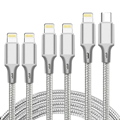 USB C to Lightning Cable, 5 Pack iPhone Charger PD Fast Charging Cord（Gray） - color: Gray, style: USB-C to L