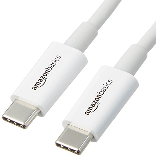 Amazon Basics USB-C to USB-C Fast Charging Cable, 480Mbps Speed, USB-IF Certified, for Apple iPhone 16/15, iPad, Samsung Galaxy, Tablets, Laptops, 9 Foot, White - color: White, size: 9-Foot