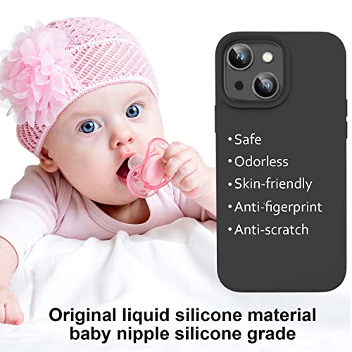Vooii Compatible with iPhone 14 Case,[Silky Touch Premium Liquid Silicone] [Soft Anti-Scratch Microfiber Lining], Ultra Slim Shockproof Protective Case for iPhone 14 - Black - color: Black, size: iPhone 14