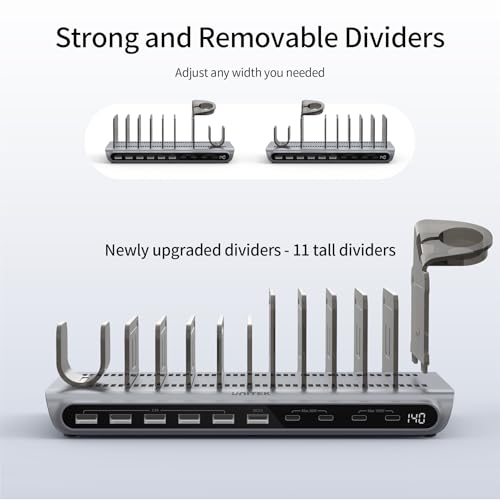 Unitek 140W 10-Port USB C Charging Station with Digital Display