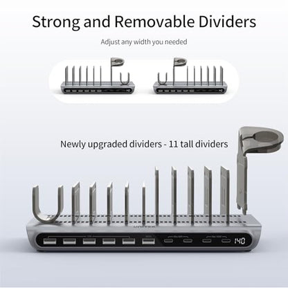 Unitek 140W 10-Port USB C Charging Station with Digital Display