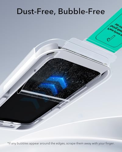 ESR 3 Pack for iPhone 17 Pro Max Screen Protector, Classic | Easy One-Pull Installation, 2X Impact Absorption, 9H Tempered Glass, Full-Coverage Protection, UltraFit Tray, Bubble-Free - size: iPhone 17 Pro Max 6.9 inch