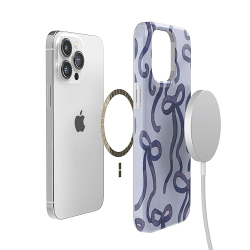 Casely iPhone 14 Pro Case | Love Me Knot | Blue Bow | Compatible with MagSafe | Classic Ultra Slim Design - color: Love Me Knot | Blue Bow, size: iPhone 14 Pro