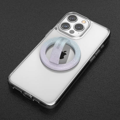 Encased Magnetic Phone Grip Holder (Compatible with MagSafe) Iridescent Sparkle Silicone Finger Loop Ring for iPhone (Gradient Bloom) - color: Gradient Bloom