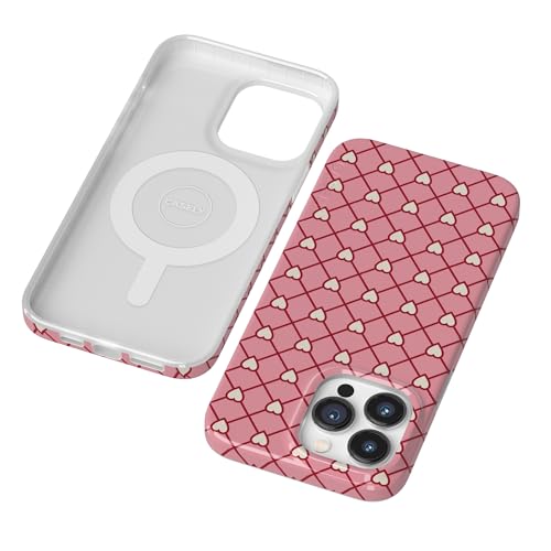 Casely iPhone 14 Pro Case | Love Locks | Pink Hearts | Compatible with MagSafe | Classic Ultra Slim Design - color: Love Locks | Pink Hearts, size: iPhone 14 Pro