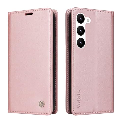 Compatible with Samsung Galaxy S23 Wallet Case PU Leather Flip Folio Case with Card Holder Magnetic Closure Shockproof Protective Phone Cover Rose Gold - color: Rose Gold, size: Samsung S23