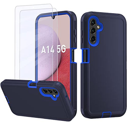 for Samsung Galaxy A14 5G case,A14 5G Heavy Duty case,[Military Grade Protective ][Shockproof] [Dropproof] [Dust-Proof], ONLY Fit Galaxy A14 5G Phone (Dark Blue) - color: Dark Blue