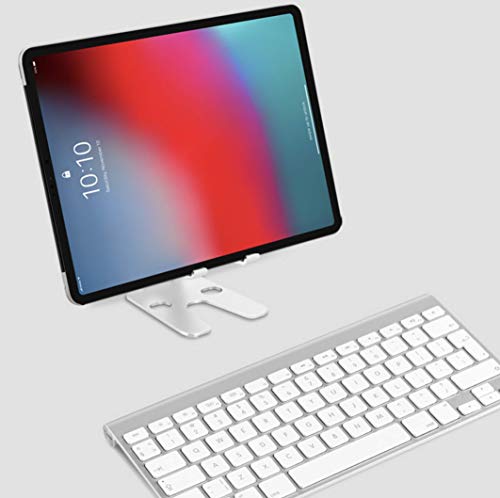 Cell Phone Tablet Fully Foldable Stand Dock Holder Cradle Mount Organizer Charger Station Table Desk Bed Office School Kitchen Travel Portable Adjustable Multi-Angle Aluminum (Silver) - color: Silver