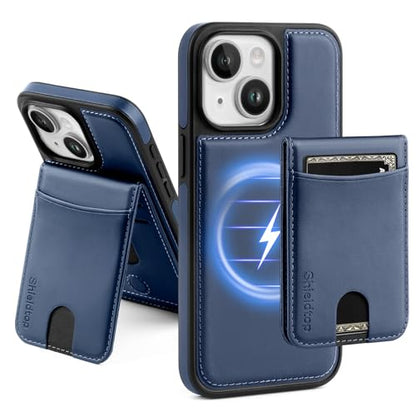 Shieldtop Compatible with MagSafe iPhone 14 Plus Wallet Case,Blue | 2 in 1 Detachable Magnetic,Credit Card Holder Slots,RFID Blocking,PU Leather,Kickstand,Flip Folio Phone Cover for Men & Women - color: Blue, size: iPhone 14 Plus 6.7"