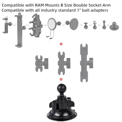 Suction Cup Base Mount with 25mm/1" Ball