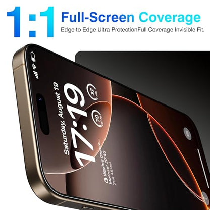 EZ-GLAZ-4+2 Pack for iPhone 16 Pro Screen Protector (6.3") HD Clear - size: iPhone 16 Pro