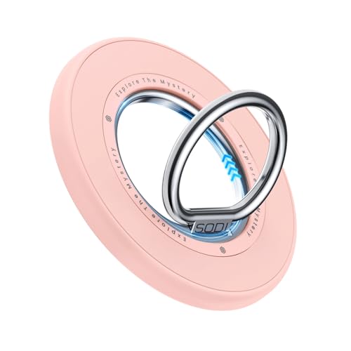 SODI Magnetic Phone Ring Holder, 360° Rotation Dual-Side Strong Magnet Phone Grip for Back of Phone Finger Holder Kickstand Compatible with iPhone 15 14 13 12 16 17 Pro Max Accessories, Pink - color: Pink