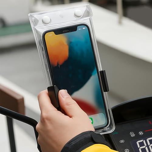 1pcs Universal Transparent Mobile Phone Waterproof Bag Touch Screen Outdoor Riding Rainproof Mobile Phone Protection Case - color: Transparent-A