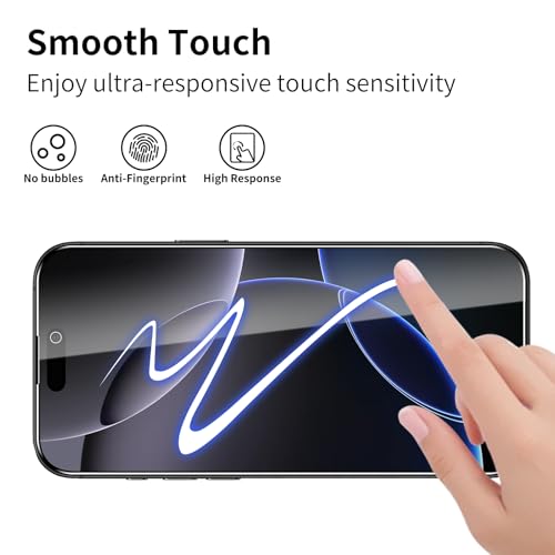 3 Pack Privacy Anti Spy Screen Protector for iPhone 16,Tempered Glass Film, Case Friendly, 9H Hardness, Scratch-proof, Ultra Resistant, Bubble Free
