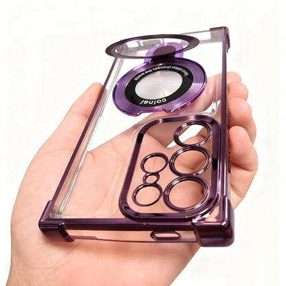 case Compatible with Samsung Galaxy s22 Ultra case Rugged softcase Protective with Ring Stand Clear for s22 Ultra Phone case,Purple - color: Purple, size: Samsung Galaxy S22 ultra