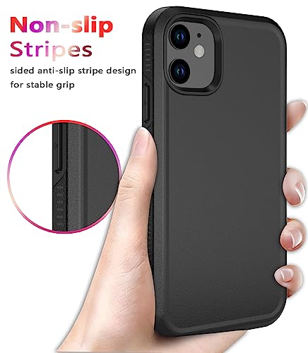 Diverbox for iPhone 12 case [Shockproof] [Dropproof] [Tempered Glass Screen Protector ] Heavy Duty Protection Phone Case Cover for Apple iPhone 12 - color: Black-2in1