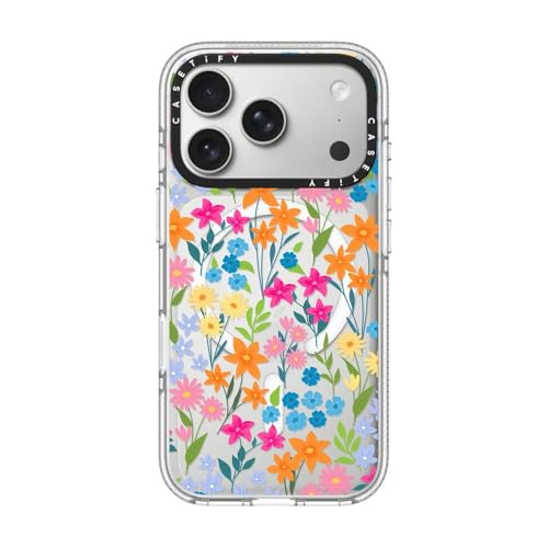 CASETiFY for iPhone 17 Pro Case - Impact Clear Compatible with MagSafe | Not Yellowing | 6.6 ft. 3X Military Grade Drop Protection | bright spring flowers - daisy floral pattern | Clear - color: bright spring flowers, size: Iphone 17 Pro (6.3")