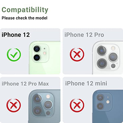 Korecase [ 2 Pack Camera Lens Protector for iPhone 12, Aluminum Metal Lens Film, 9H Hardness Tempered Glass Camera Screen Cover,Bubble Free,Strong Stickiness Case Friendly - Black - color: Black