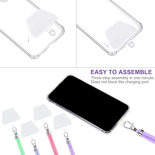 Weewooday 4 Pcs Phone Lanyard Crossbody Phone Strap, Solid Color Series - color: Solid Color Series