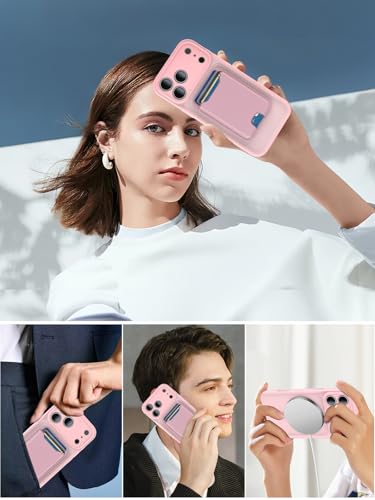 TopMade for iPhone 17 Pro Max Case with Mag-Safe Wallet, 4 Cards Holder - color: Pink, size: iPhone 17 Pro Max