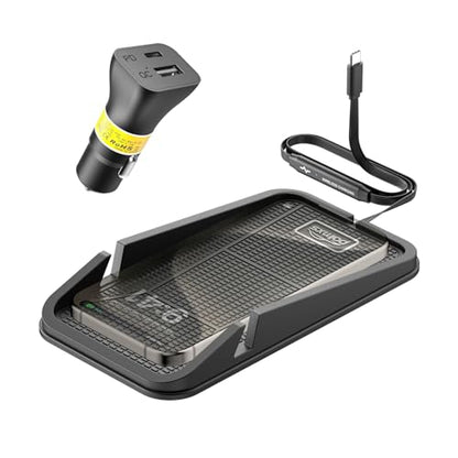 Wireless car Charger Charging pad,POLMXS No-Slip Wireless Phone Charger for car Cell Phone Cordless Charging mat Compatible with iPhone 16/15/14/13/12 Galaxy S23 S22 S21 Note10(C17)