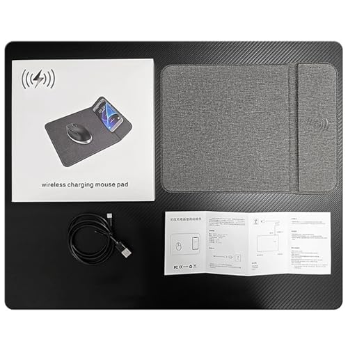 Wireless Charging Mice Pad Non-Slip Office Mice Pad with Wireless Charging - color: Gray