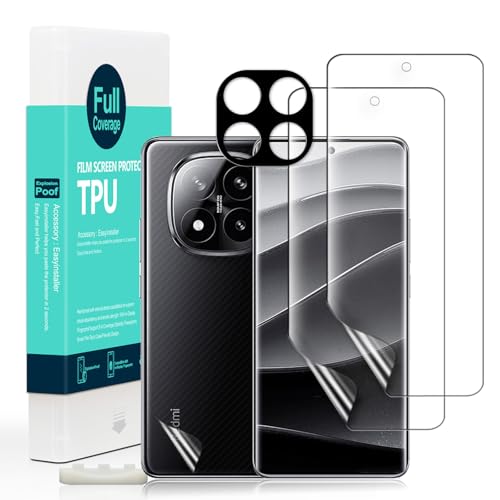 Ibywind Screen Protector For Xiaomi Redmi Note 14 Pro+ 5G/Redmi Note 14 Pro Plus 5G 6.67"(2 Pcs),Flexible TPU Film,With 1Pc Camera Lens Protector,1Pc Back Film,Bubble Free[Easy to install] - size: Redmi Note 14 Pro+ 6.67 inch