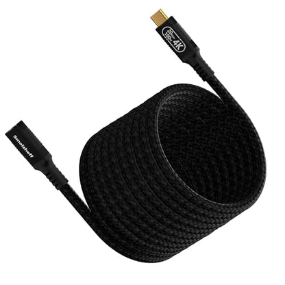 USB C to USB C Extension Cable 16.5FT (5M), 240W PD Fast Charging & 20Gbps Data Transfer, 4K@60Hz Video, Nylon Braided Male to Female Extender Cord for Laptop, Phone, Monitor, Gaming Console - size: 16.5FT/5M