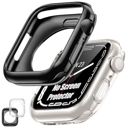 [2 Pack] Bumper Case for Apple Watch SE3/SE2/SE/Series 6/5/4 40mmClearBlack - color: Clear+Black, size: 40 mm SE/Series 6/5/4