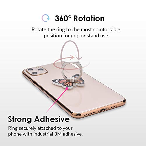 VELVET CAVIAR Cell Phone Ring Holder - Finger Ring & Stand - Improves Phone Grip Compatible with iPhone, Galaxy, Most Smartphones (Butterfly) - color: Butterfly