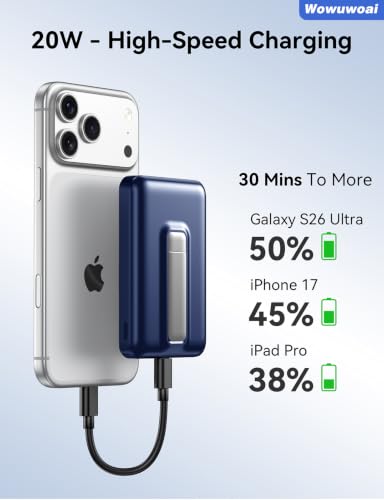 for Magsafe Portable Charger, 10000mAh Wireless Power Bank, Dark Blue - color: Blue