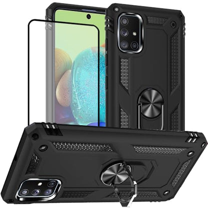 Samsung A71 5G Case, A71 5G Phone Case with Screen Protector, Military Grade Protective Cases with Ring for Samsung Galaxy A71 5G (Black) - color: Samsung Galaxy A71 5G Case Black