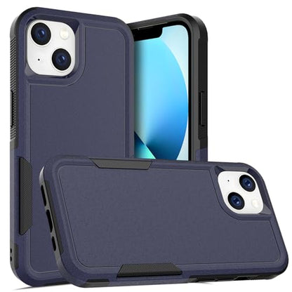 for iPhone 14 / iPhone 13 Case: Dual Layer Protective Heavy Duty Cell Phone Case Shockproof Rugged Bumper Tough with Screen Protector - 16FT Military Grade Drop Tested for iPhone 14 / iPhone 13, Blue - color: Navy Blue (PC) + Black (TPU)