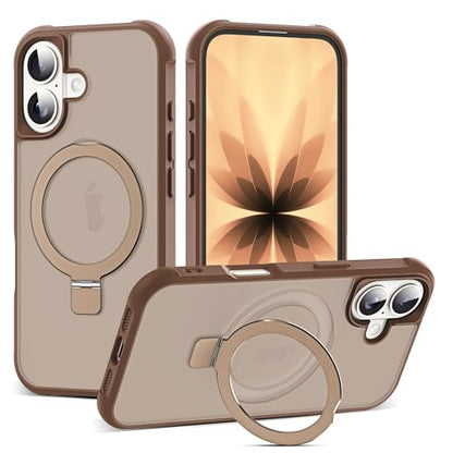 SKYLMW Compatible with iPhone 17 Case with Stand,Desert Brown | iPhone 17 Phone Case 6.3",Magnetic Ring Stand,Compatible with MagSafe,Military-Grade Protection,Great Grip Feeling - color: Desert Brown, size: Iphone 17