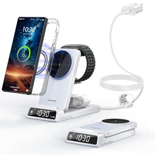 Magnetic Wireless Charger for Samsung, Nightstand Travel Android Charger - color: White