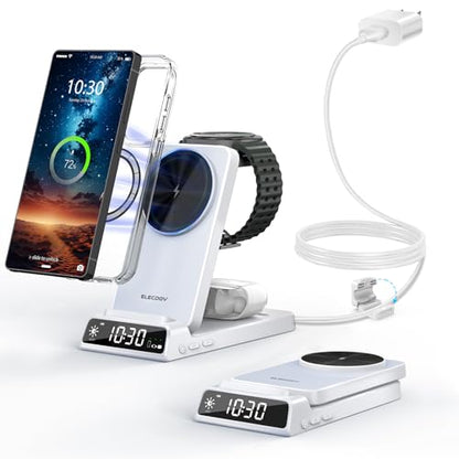 Magnetic Wireless Charger for Samsung, Nightstand Travel Android Charger - color: White