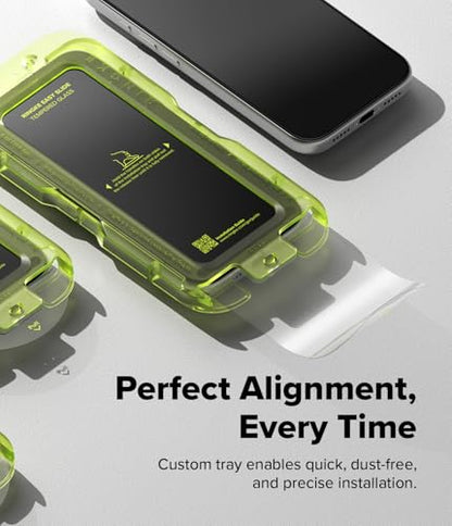 Ringke for iPhone 17 Pro Screen Protector [Easy Slide, 2 Pack] | Easy Installation with Alignment Tool, Case Friendly Premium 9H Hardness Tempered Glass - size: iPhone 17 Pro