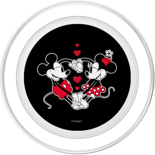 Disney Mickey and Minnie Love Gaze Hearts Black PopSockets PopGrip for MagSafe - style: Magnetic PopGrip