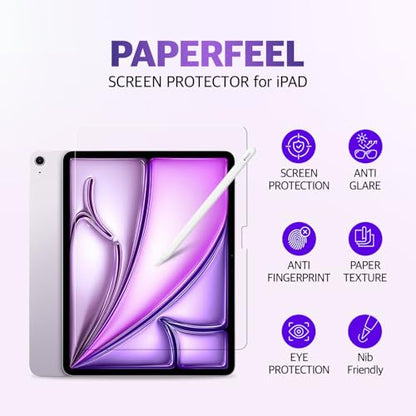 COKER 2 Pack Paperfeel Screen Protector for iPad Air 13 inch M3. Matte Anti-Glare, Anti-Scratch, Anti-Fingerprint, Anti-Shatter, Touch Sensitive, Smooth as Silk, Blue Light Block, Write Like on Paper, Easy Install - size: iPad Air 13 inch M3