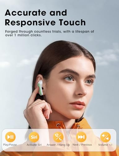 ZZU Wireless Earbuds, 2025 Ear Buds with Big Bass Stereo Sound, Lightweight Bluetooth Earbuds with 48 Hours Playtime, in-Ear Fit Earphones, IPX7, Hands-Free Calls with AI for iPhone, Android, Pad