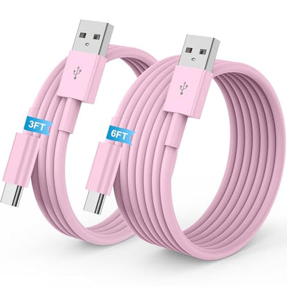 LDHTY CarPlay Charging Cable, USB A to USB C Cable, 2-Pack [3FT+6FT] Pink - color: Pink, size: 3ft+6ft