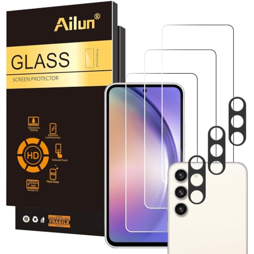 Ailun Screen Protector + Camera Lens Protector for Galaxy A54 5G, 3+3 Pack | 6.4 Inch, 0.33mm Ultra Clear, Anti-Scratch, Case Friendly - color: Transparent, size: A54 5G 6.4 inches