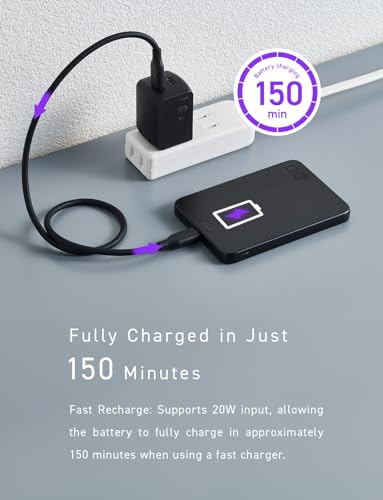 CIO SMARTCOBY Slim 5K 5000mAh Qi2 MagSafe Power Bank Safety Model (Black) | Lightweight travel, advanced overheat protection, stays cool during use, 15W wireless, 20W USB-C PD, for iPhone - color: Black