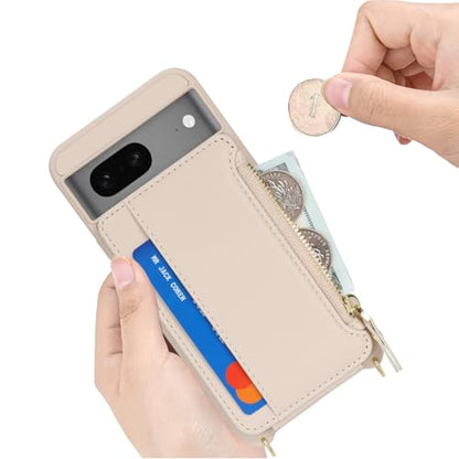 Cavor Compatible with Google Pixel 7 Case Wallet, Cream - color: Cream, size: Google Pixel 7